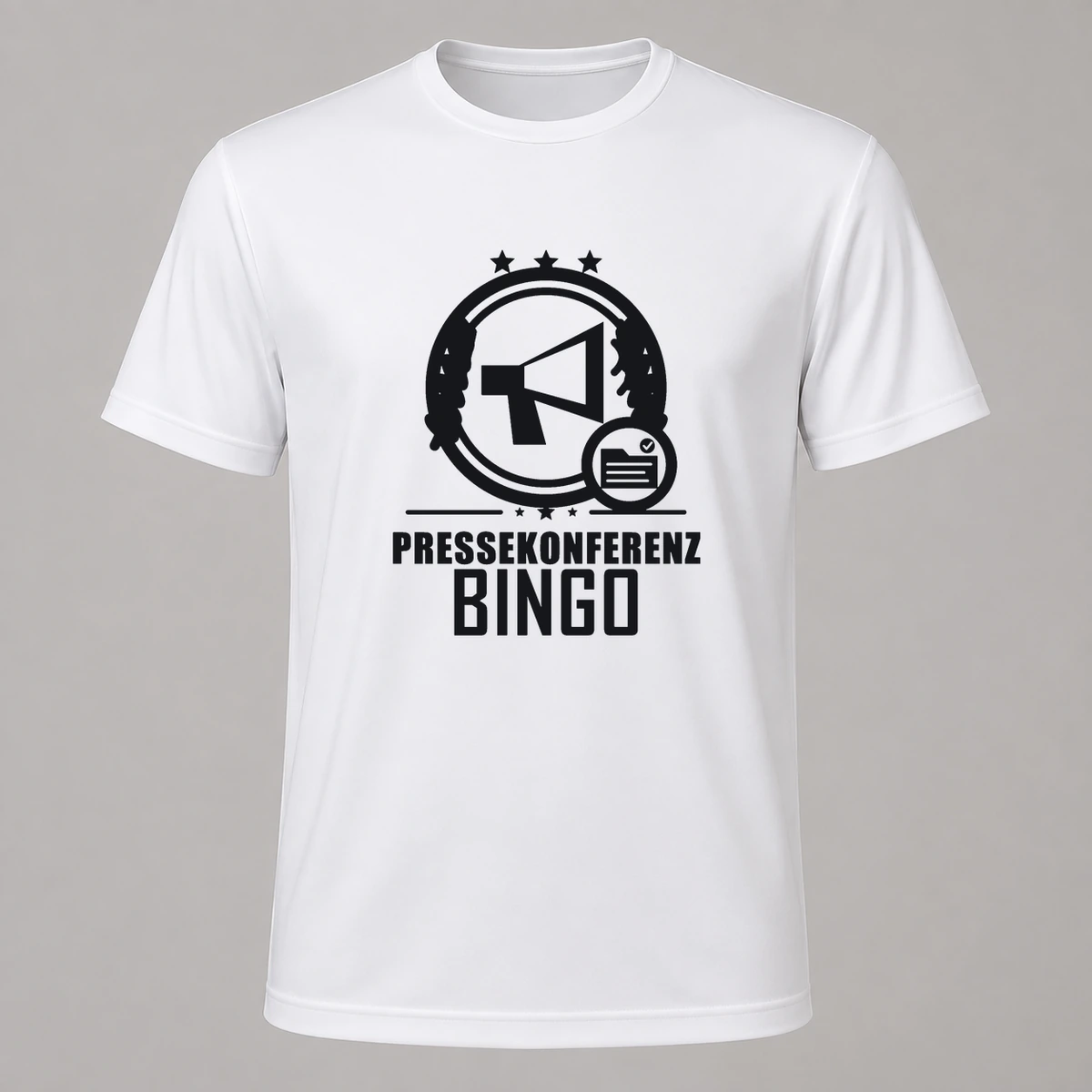 Pressekonferenz Bingo T-Shirt Flexdruck | Marketing-MV
