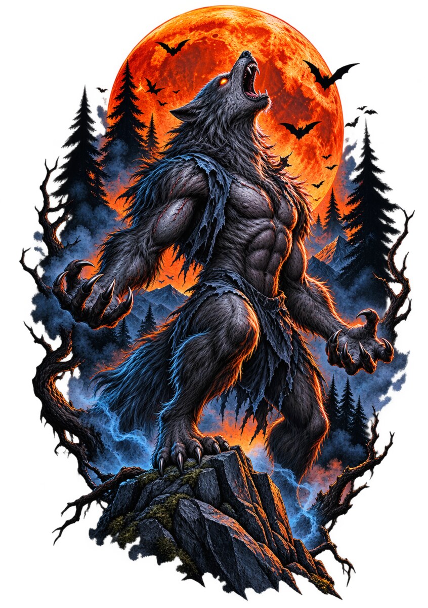 Werwolf im Mondlicht