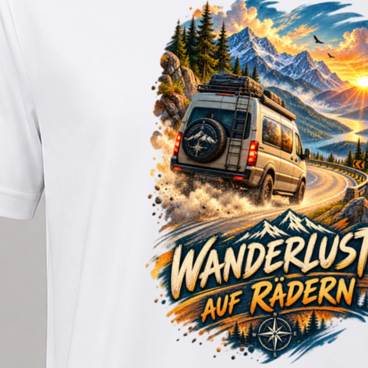 Wanderlust auf Raedern T-Shirt Sublimation | Marketing-MV
