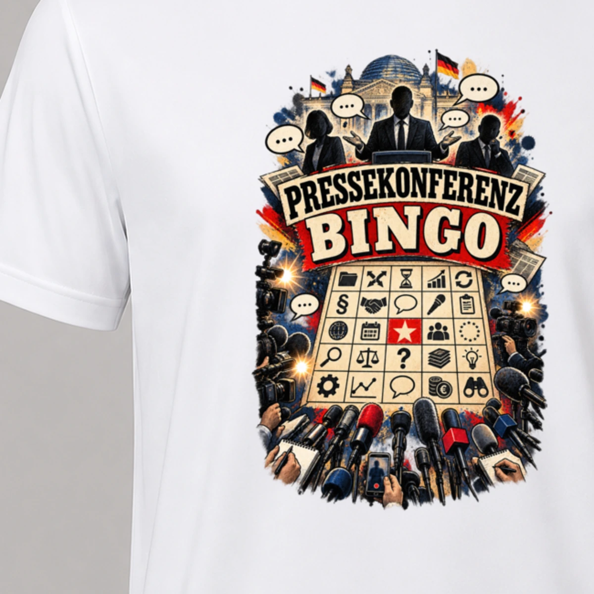 Pressekonferenz Bingo T-Shirt Sublimation | Marketing-MV