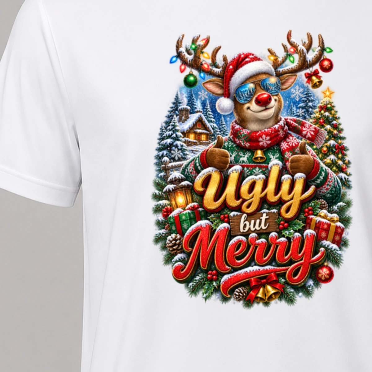 Ugly but Merry T-Shirt Sublimation | Marketing-MV