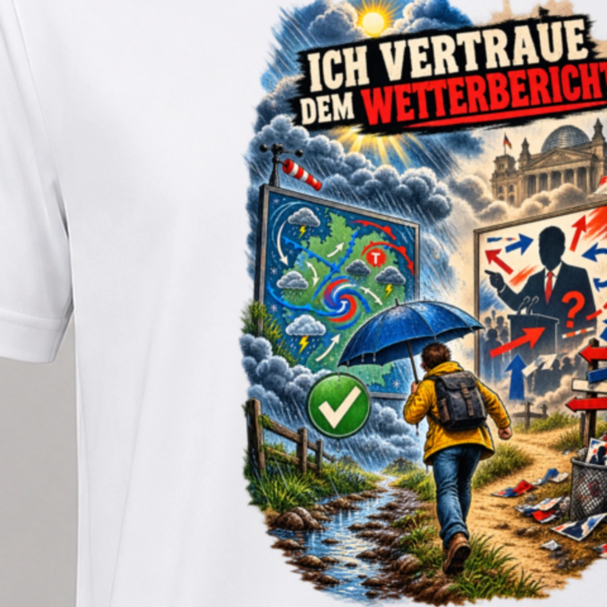 Ich vertraue dem Wetterbericht T-Shirt Sublimation | Marketing-MV