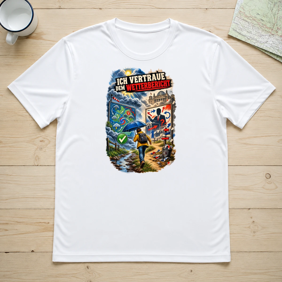 Ich vertraue dem Wetterbericht T-Shirt Sublimation | Marketing-MV