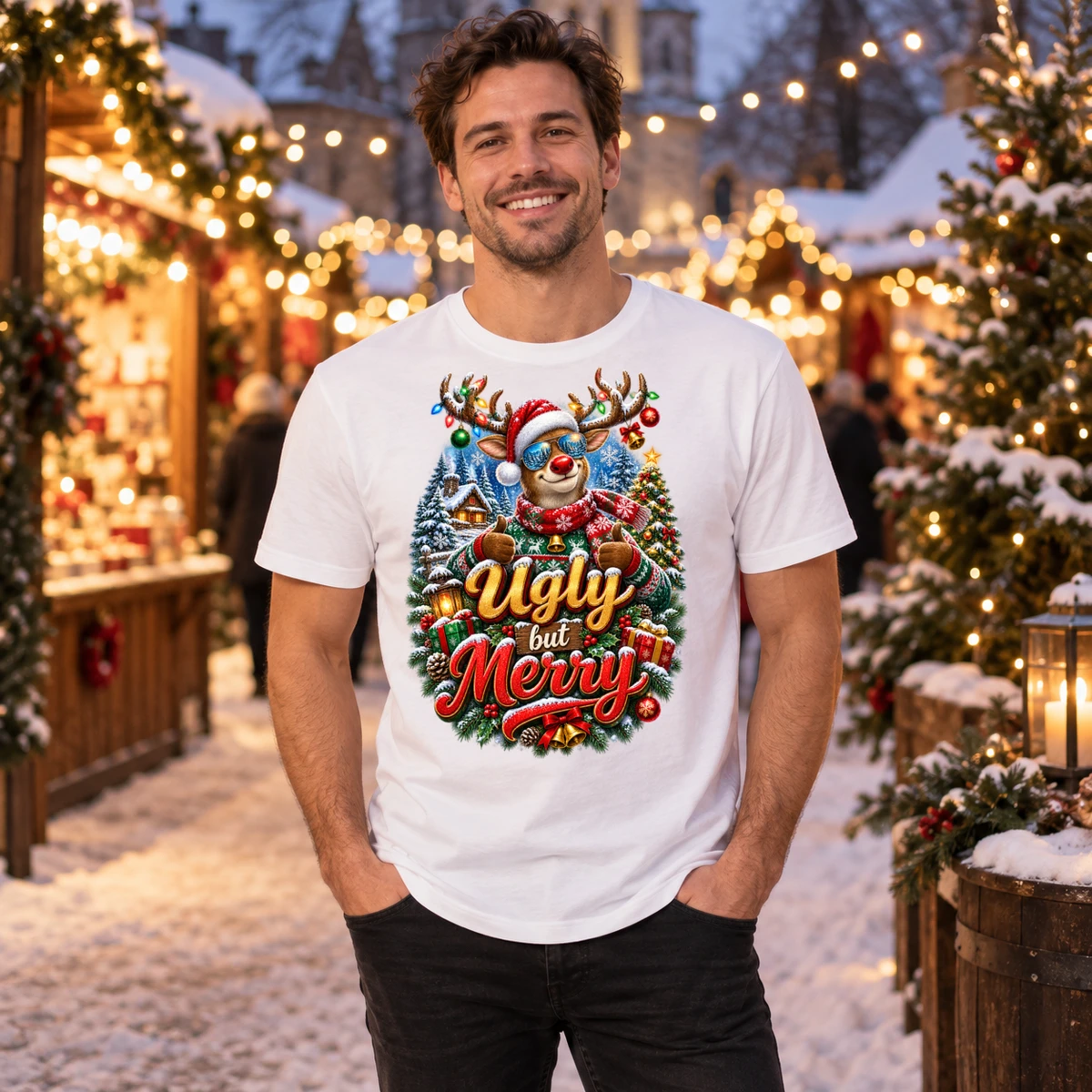 Ugly but Merry T-Shirt Sublimation | Marketing-MV