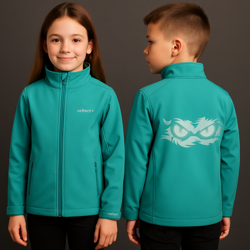 Monster Eyes Kids Softshell Jacket | reflect+ by Marketing-MV