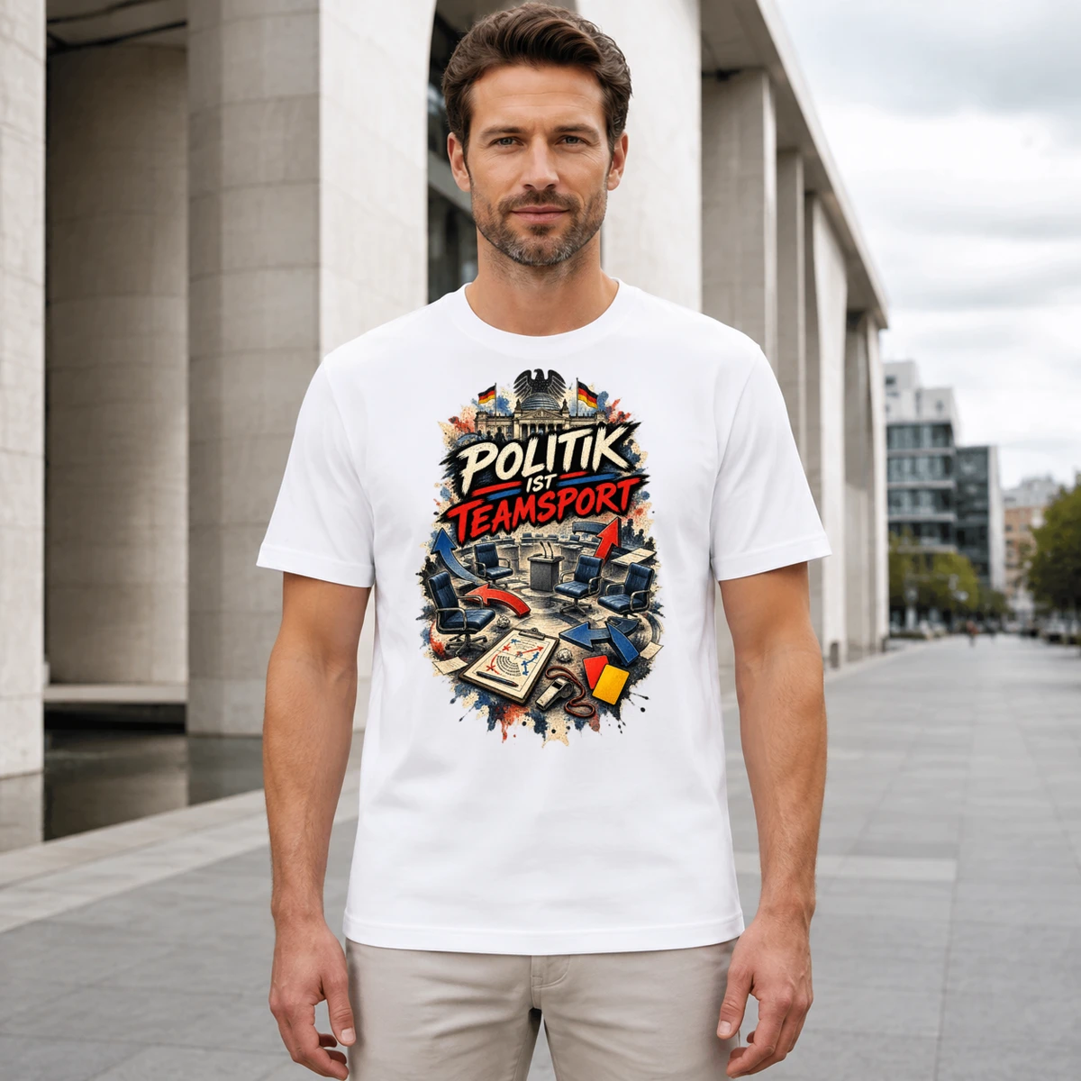 Politik ist Teamsport T-Shirt Sublimation | Marketing-MV