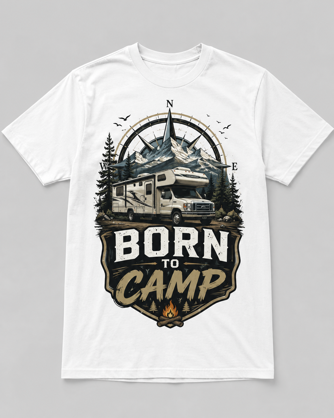 Born to Camp – Wohnmobil Camper T-Shirt