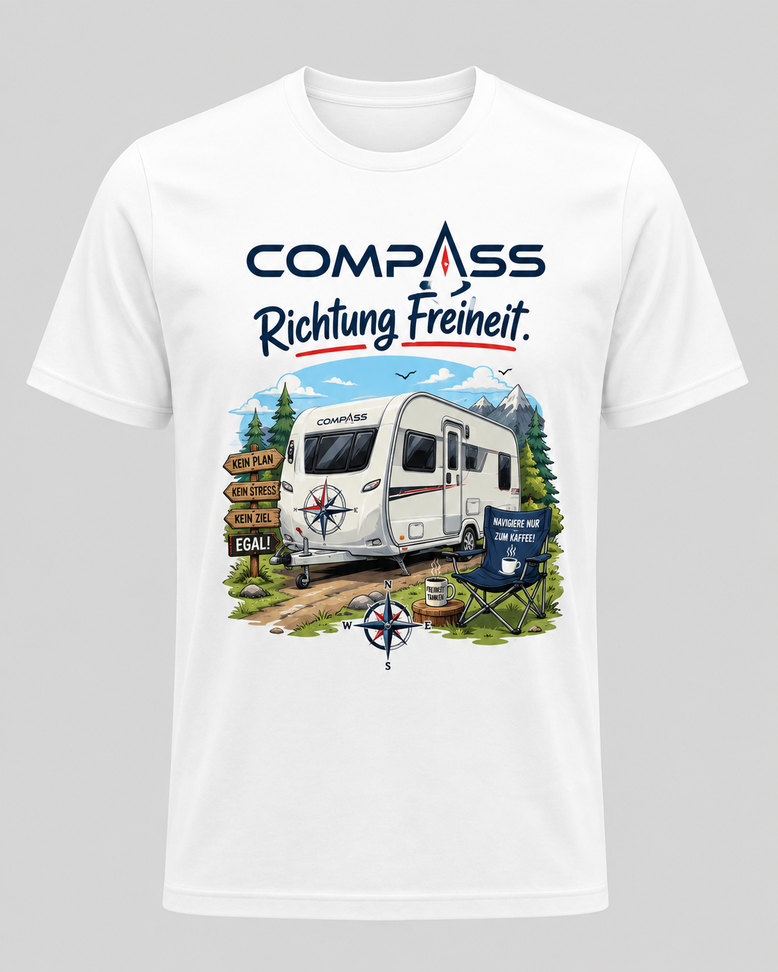 Compass Richtung Freiheit – Camper T-Shirt