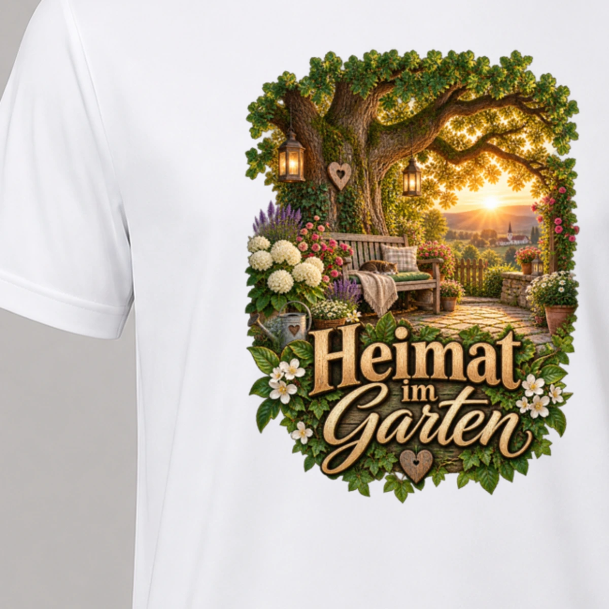 Heimat im Garten T-Shirt Sublimation | Marketing-MV