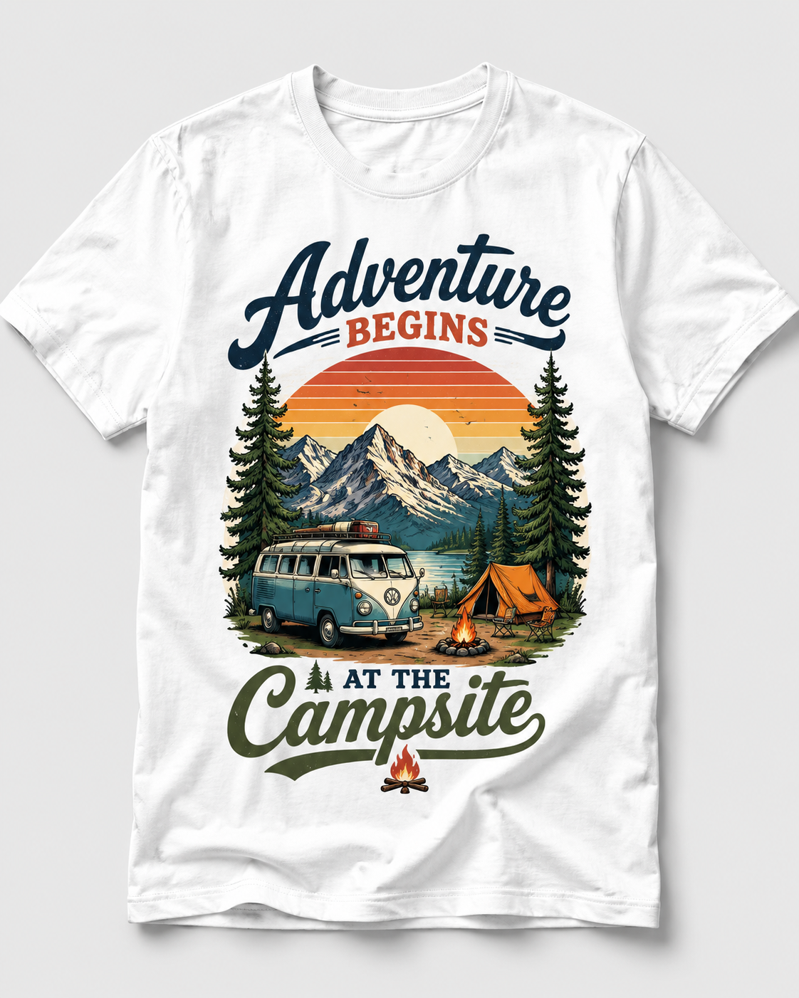 Adventure Begins at the Campsite – Camper T-Shirt