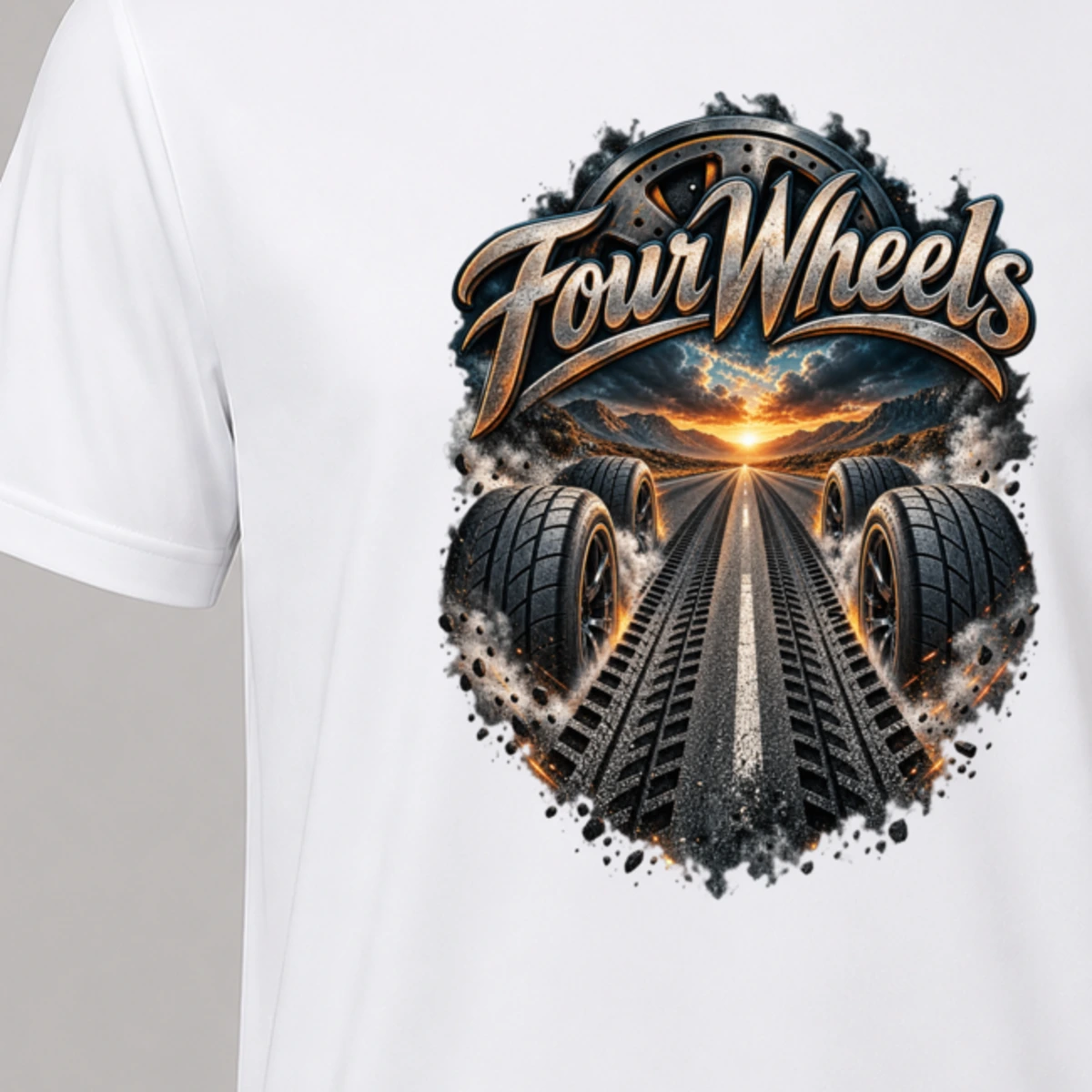 Four Wheels T-Shirt Sublimation | Marketing-MV