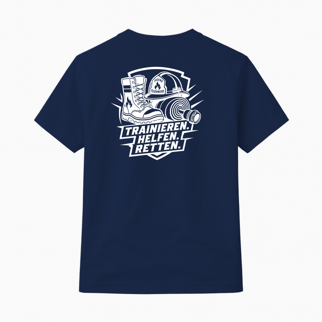T-Shirt "Trainieren Helfen Retten" Jugendfeuerwehr Shirt by Marketing-MV.com