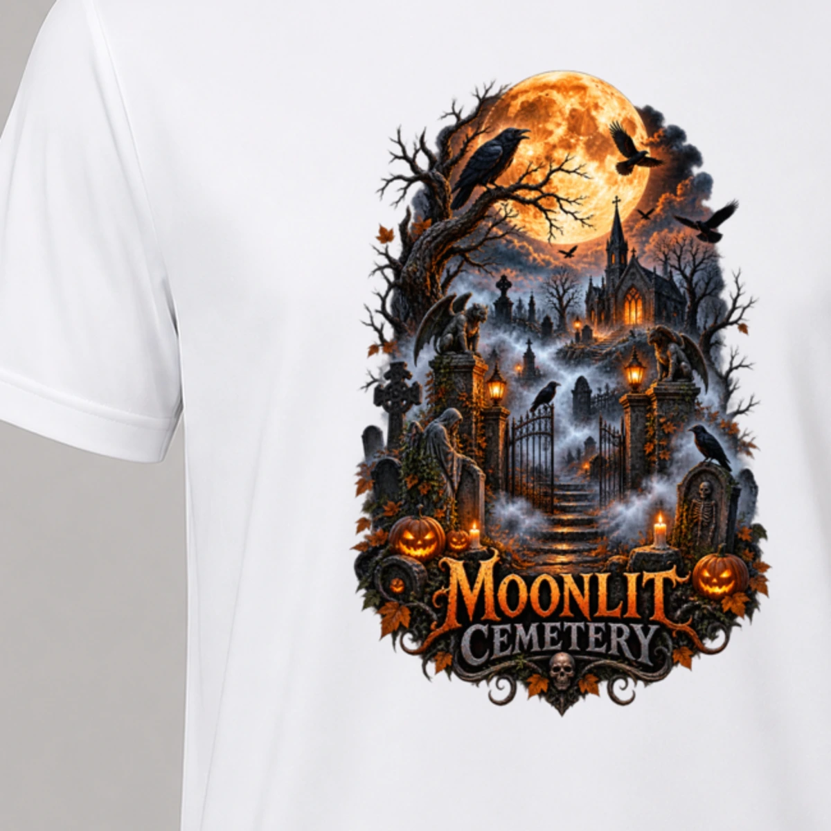 Moonlit Cemetery T-Shirt Sublimation | Marketing-MV