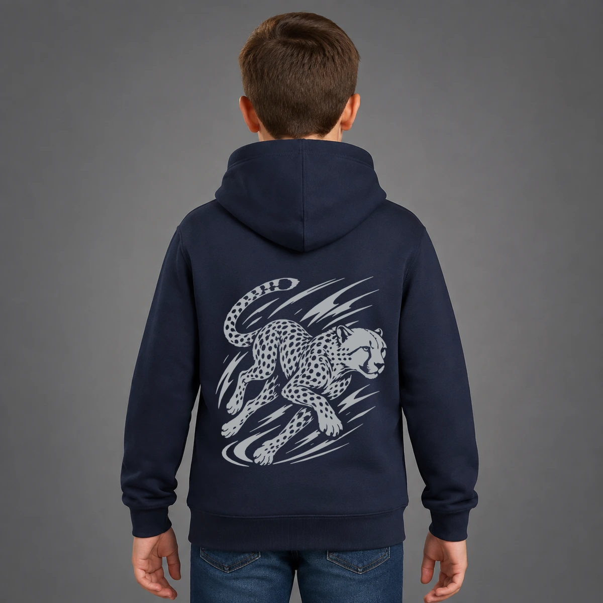 Geparden-Tempo Kids Sweatshirtjacke | reflect+ by Marketing-MV