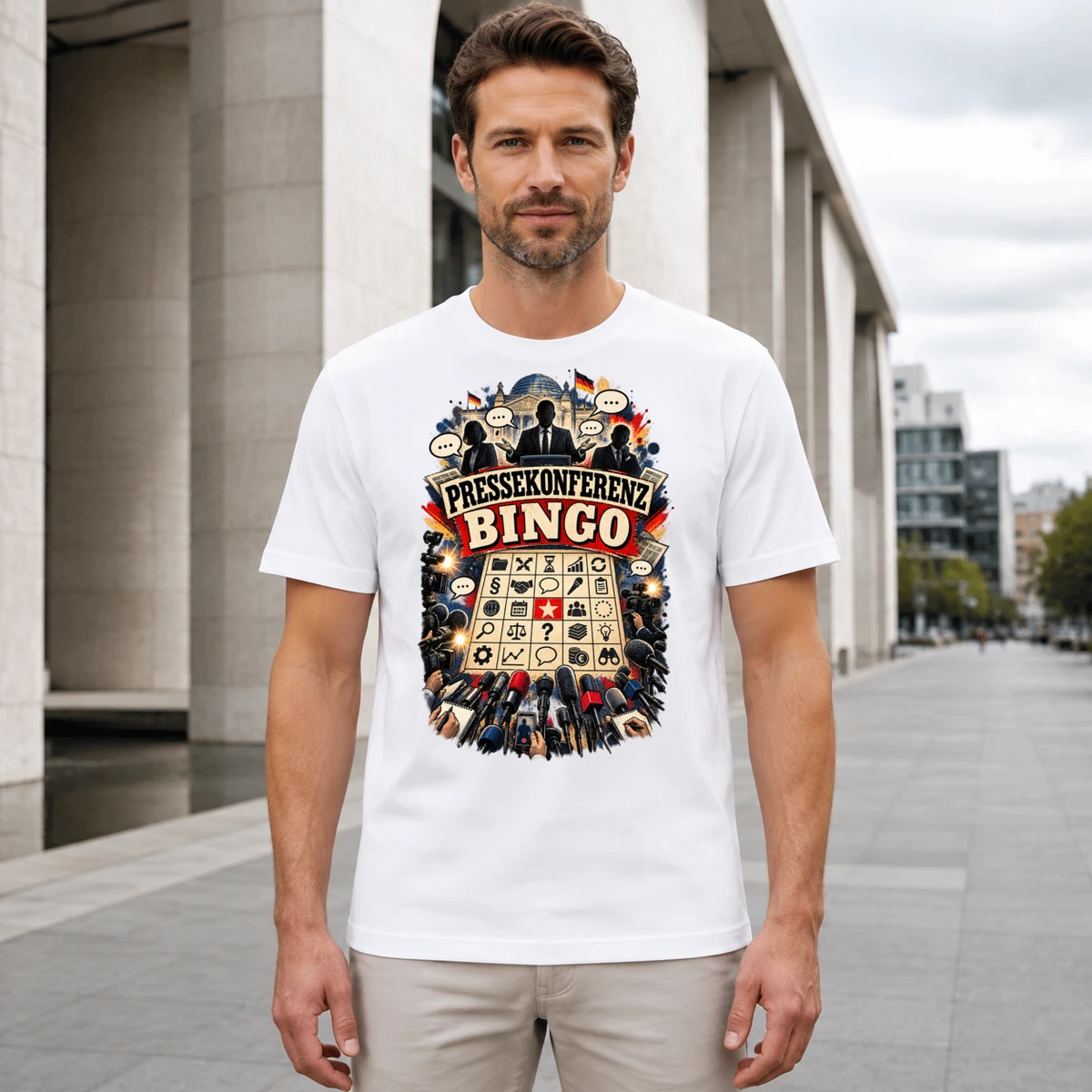 Pressekonferenz Bingo T-Shirt Sublimation | Marketing-MV
