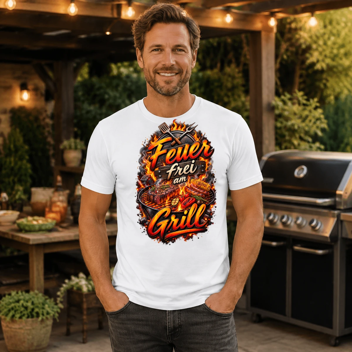 Feuer frei am Grill T-Shirt Sublimation | Marketing-MV