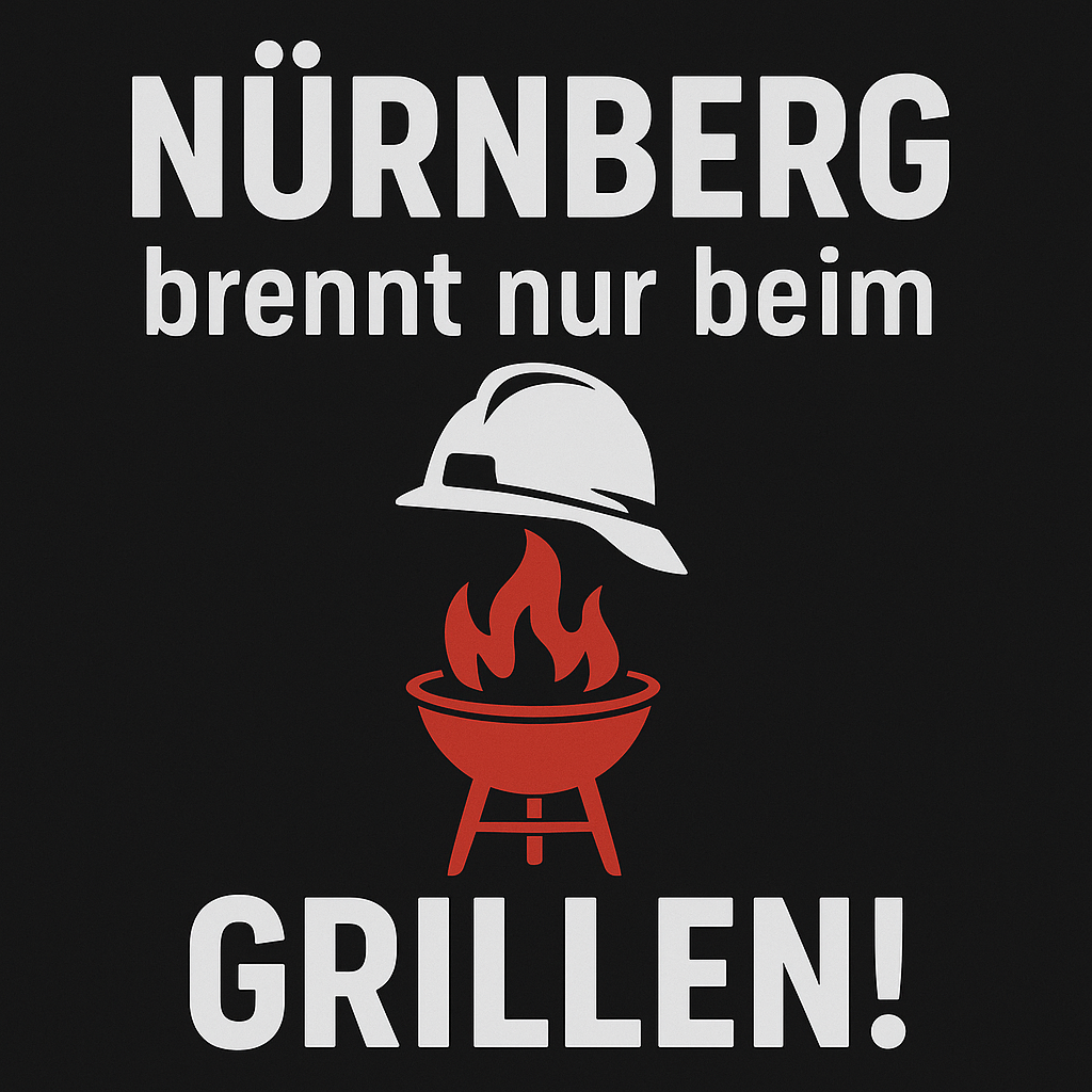 Feuerwehr T-Shirt »Ort brennt nur beim Grillen« – Navy