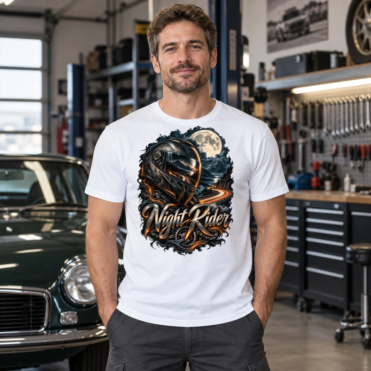 Night Rider T-Shirt Sublimation | Marketing-MV