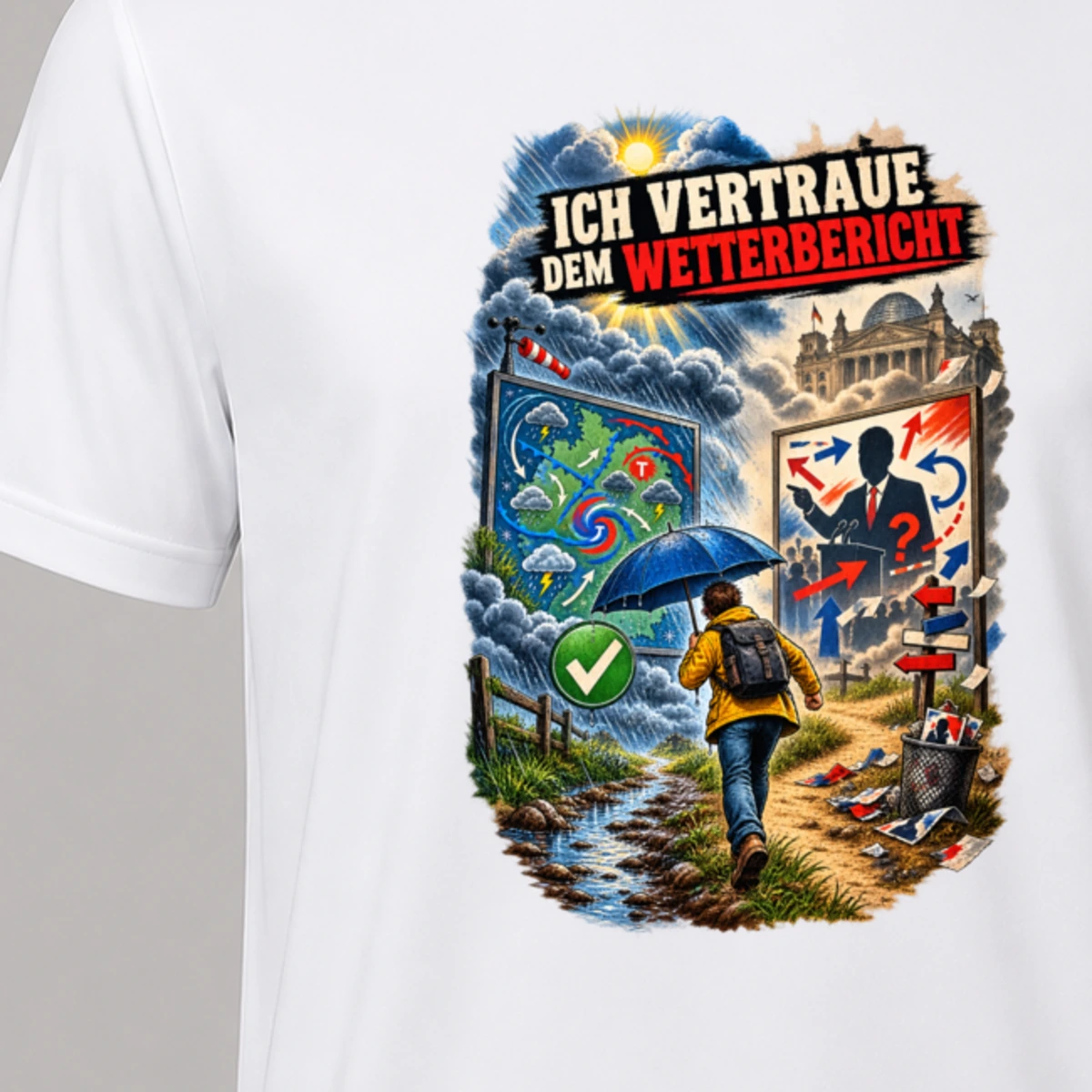 Ich vertraue dem Wetterbericht T-Shirt Sublimation | Marketing-MV