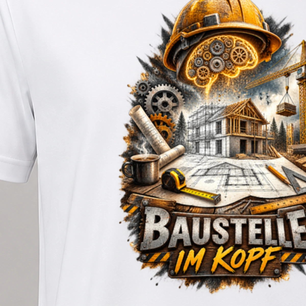 Baustelle im Kopf T-Shirt Sublimation | Marketing-MV
