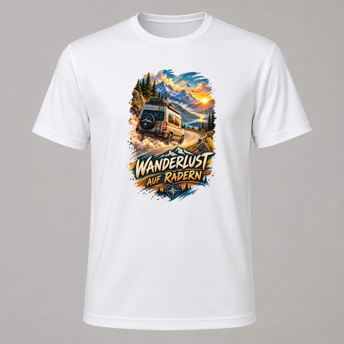 Wanderlust auf Raedern T-Shirt Sublimation | Marketing-MV