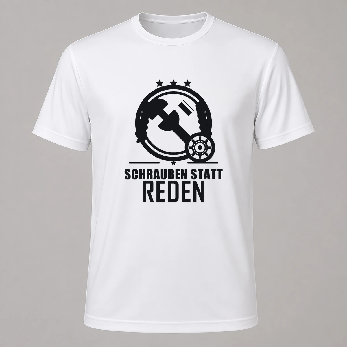 Schrauben statt Reden T-Shirt Flexdruck | Marketing-MV