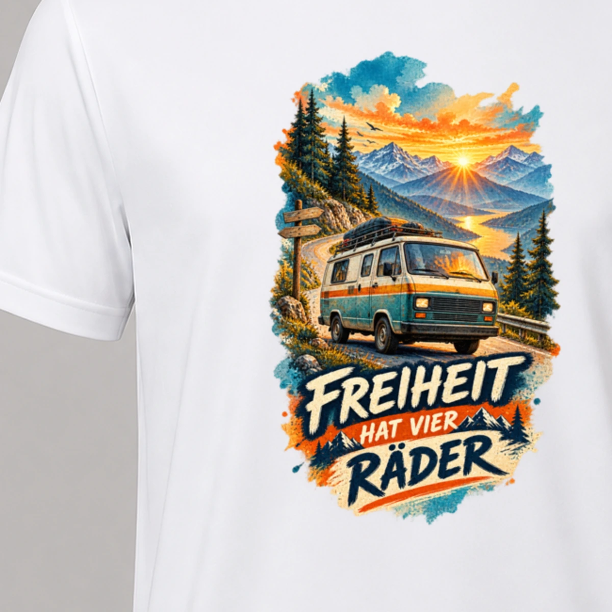 Freiheit hat vier Raeder T-Shirt Sublimation | Marketing-MV
