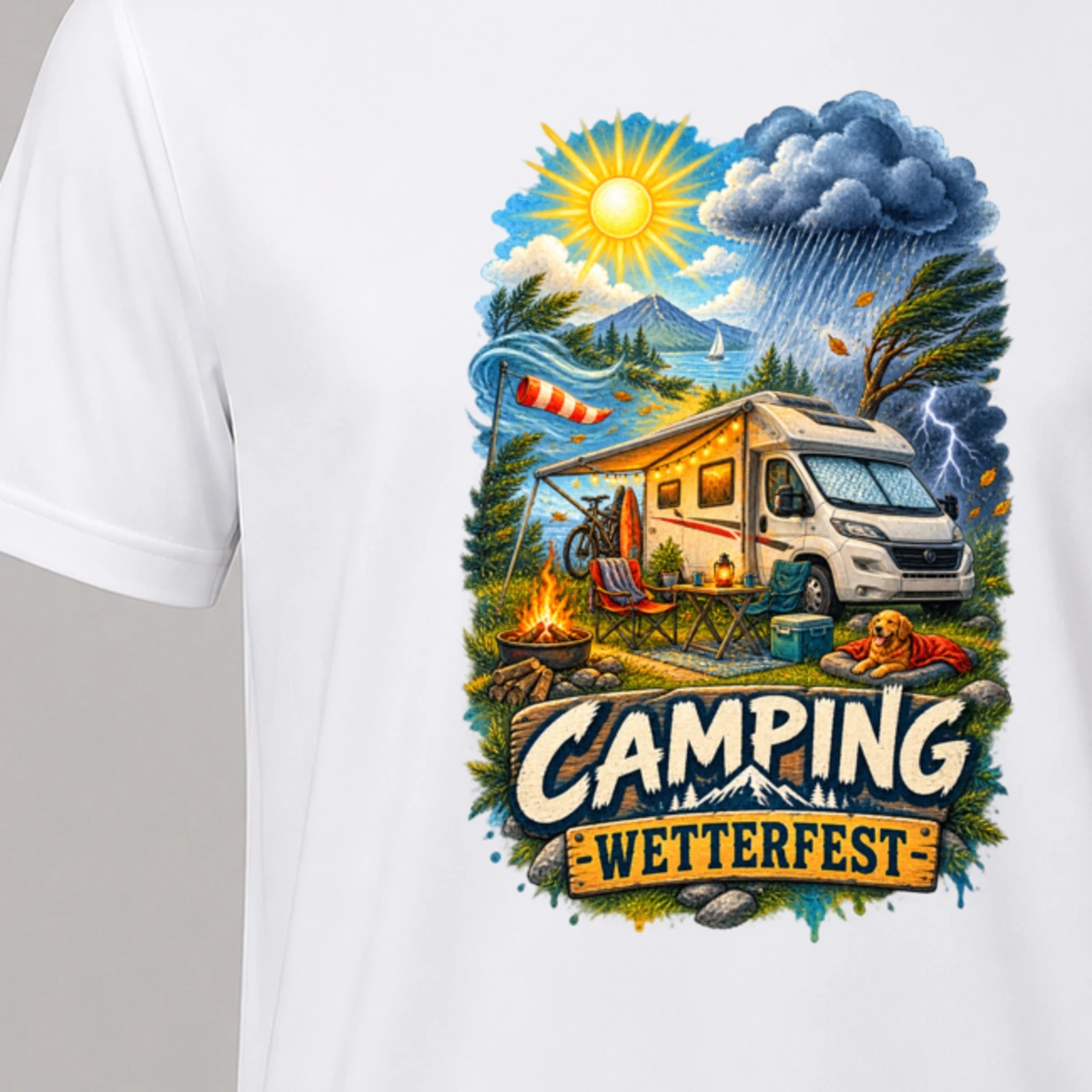 Camping Wetterfest T-Shirt Sublimation | Marketing-MV