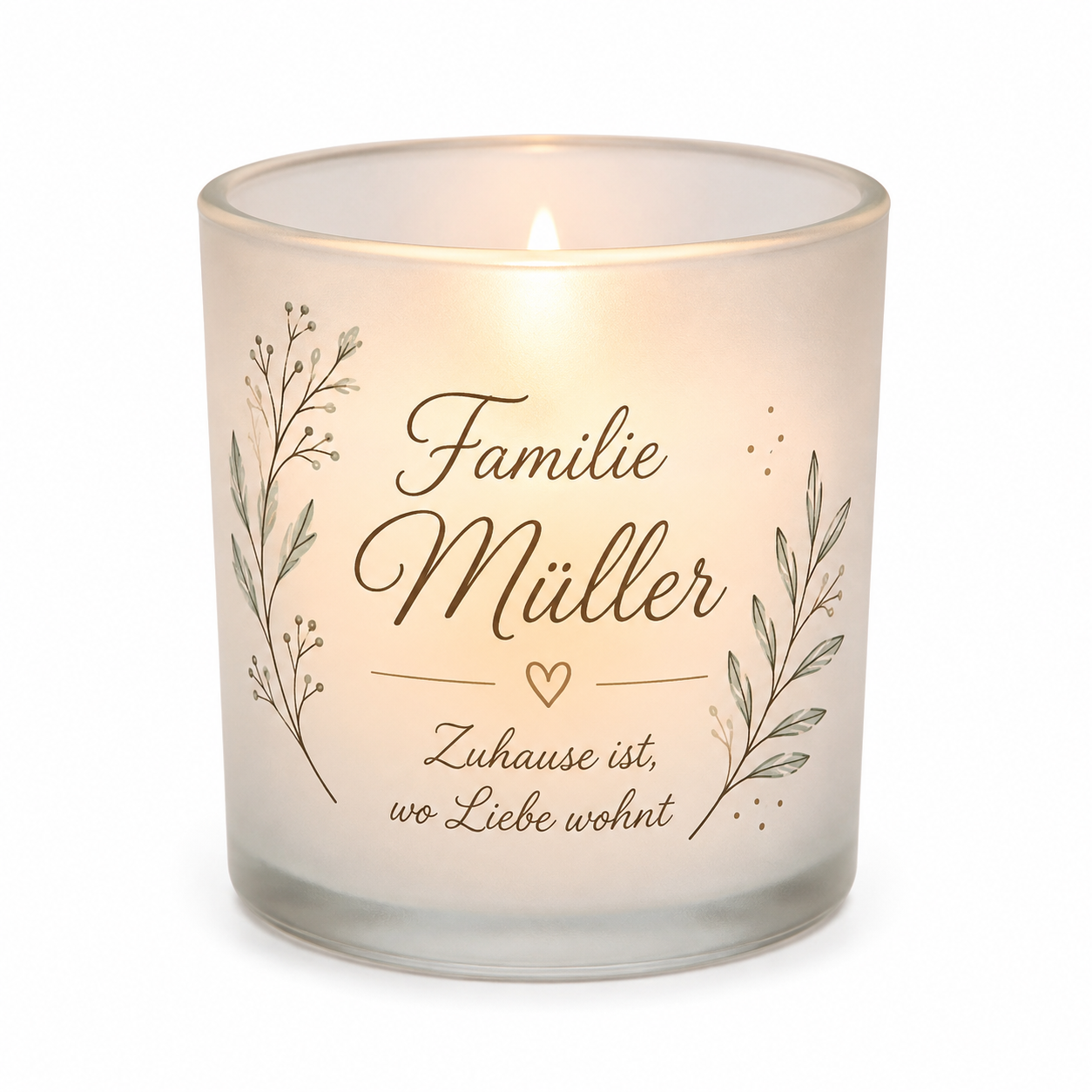 Personalisierter Teelichthalter aus Glas