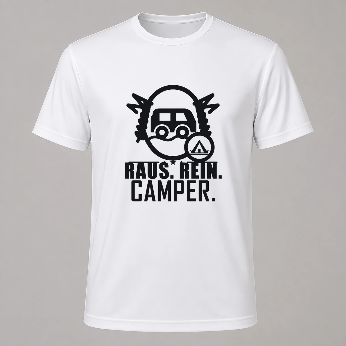 Raus Rein Camper T-Shirt Flexdruck | Marketing-MV