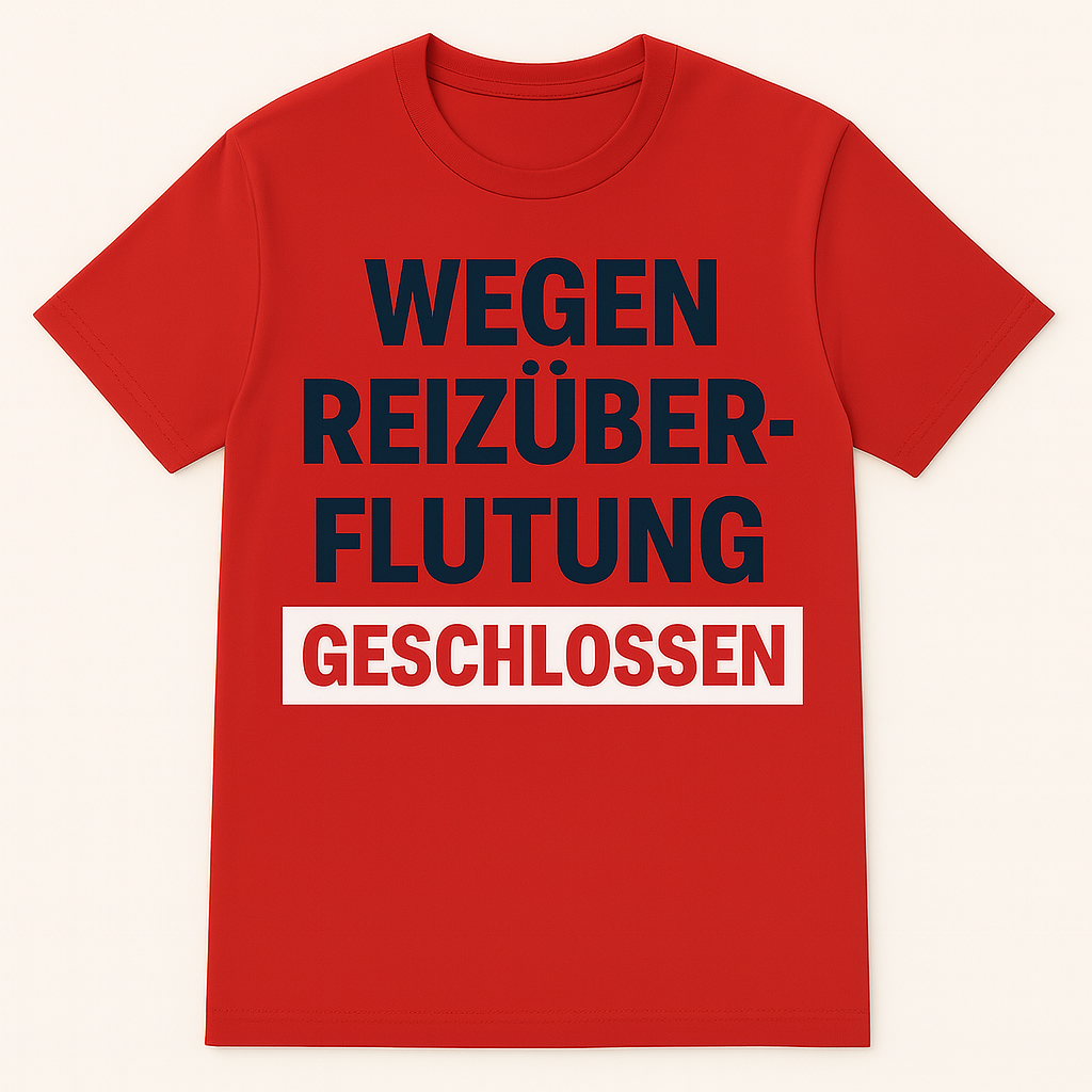 Wegen Reizüberflutung geschlossen – Fun Shirt by Marketing-MV.com