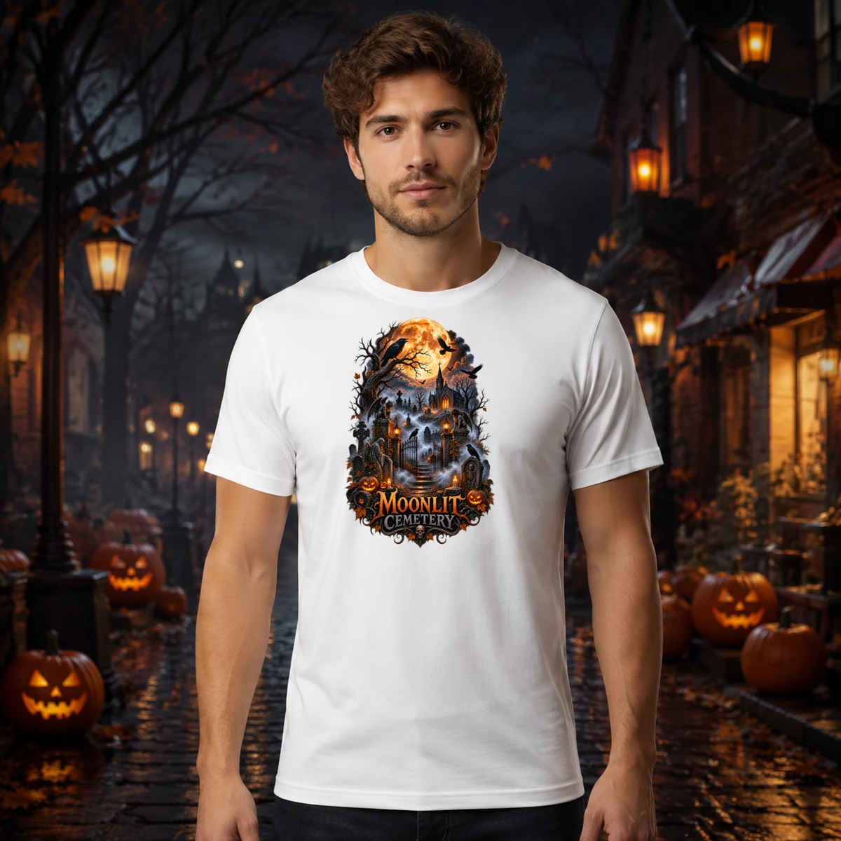Moonlit Cemetery T-Shirt Sublimation | Marketing-MV