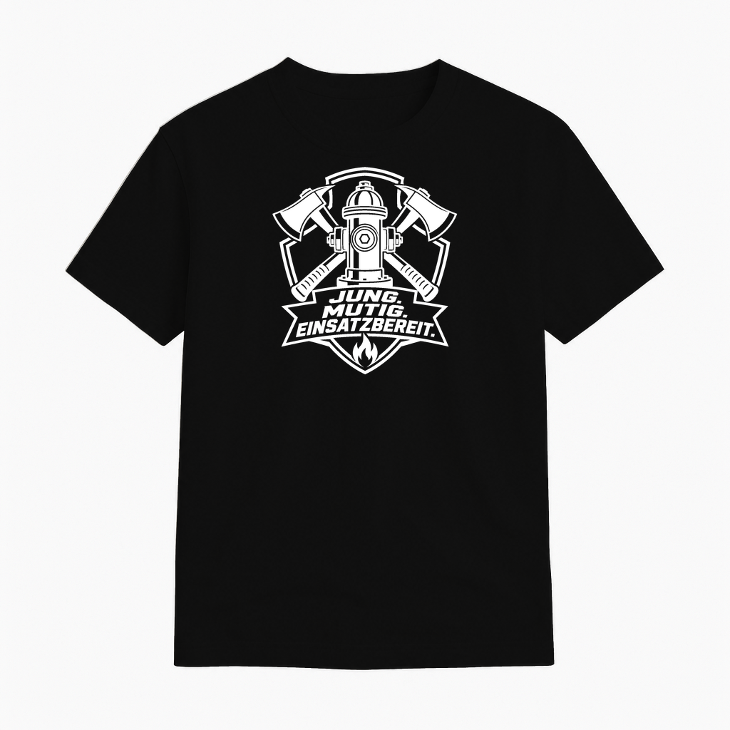 T-Shirt Jugendfeuerwehr "Jung Mutig Einsatzbereit" Feuerwehrshirt by Marketing-MV.com