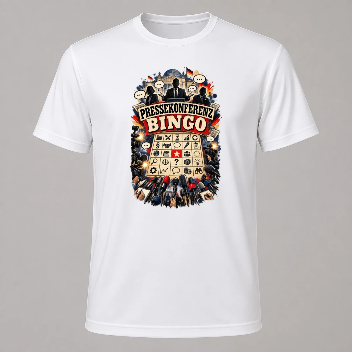 Pressekonferenz Bingo T-Shirt Sublimation | Marketing-MV