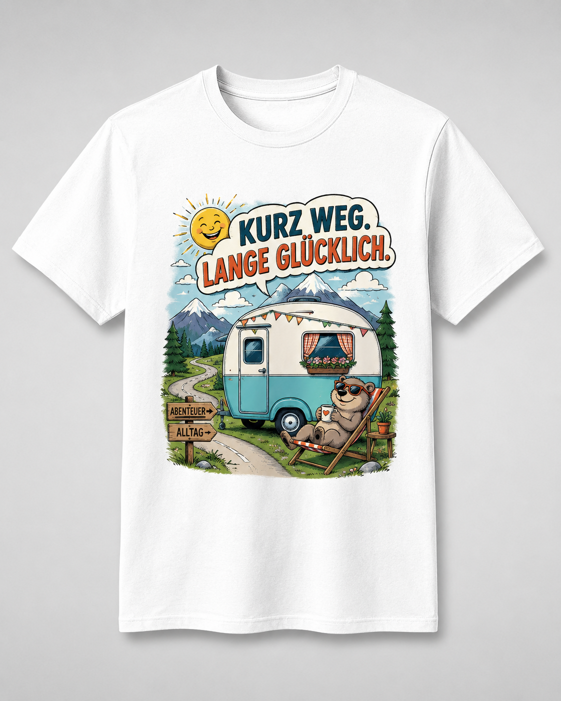 Kurz weg lange glücklich – Camper T-Shirt