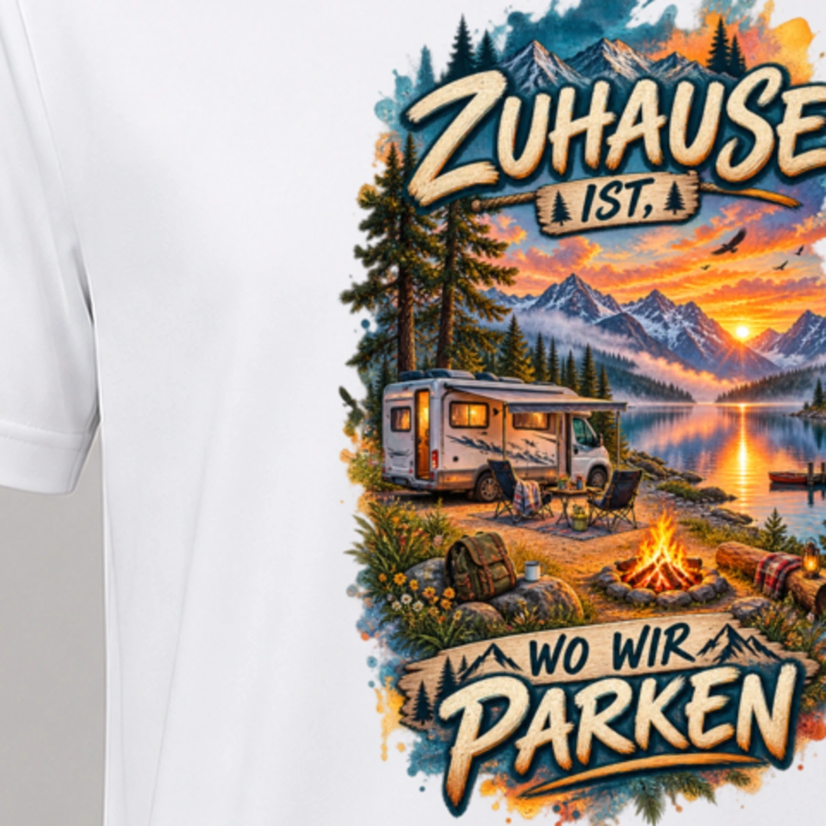 Zuhause ist wo wir parken T-Shirt Sublimation | Marketing-MV
