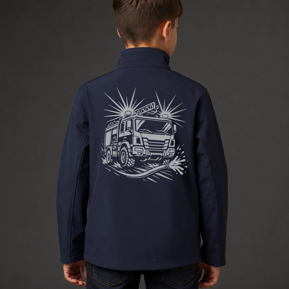 Feuerwehr-Flitzer Kids Softshelljacke | reflect+ by Marketing-MV