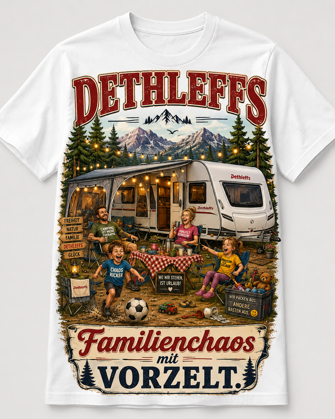 Dethleffs Familienchaos mit Vorzelt – Camper T-Shirt