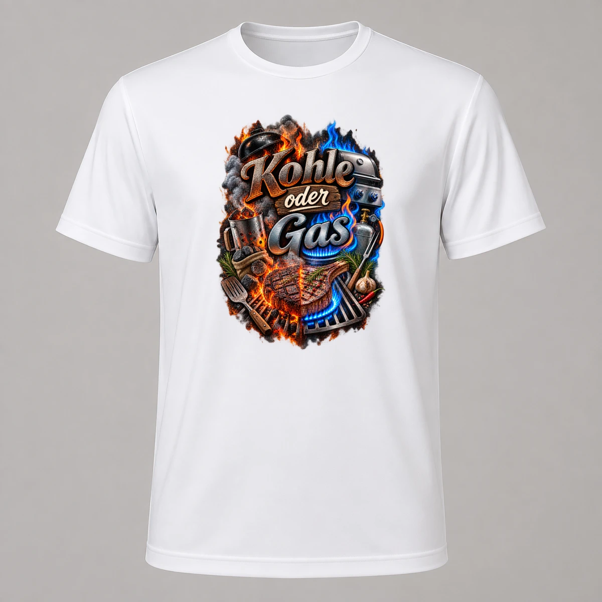 Kohle oder Gas T-Shirt Sublimation | Marketing-MV