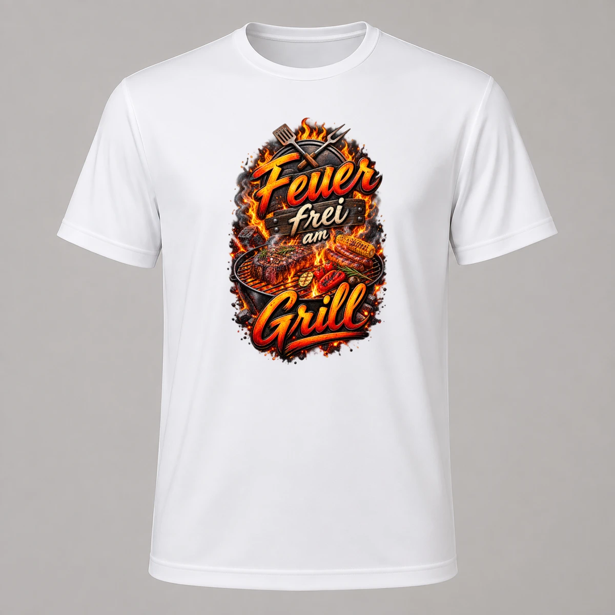 Feuer frei am Grill T-Shirt Sublimation | Marketing-MV