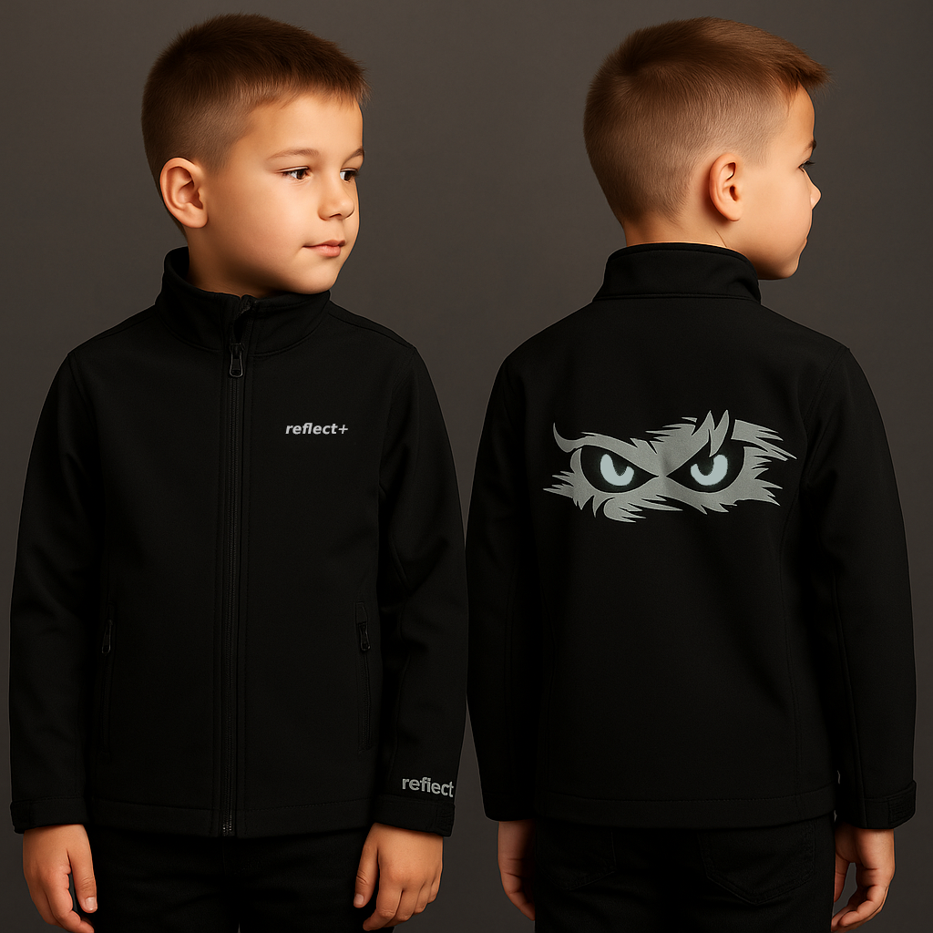 Monster Eyes Kids Softshell Jacket | reflect+ by Marketing-MV