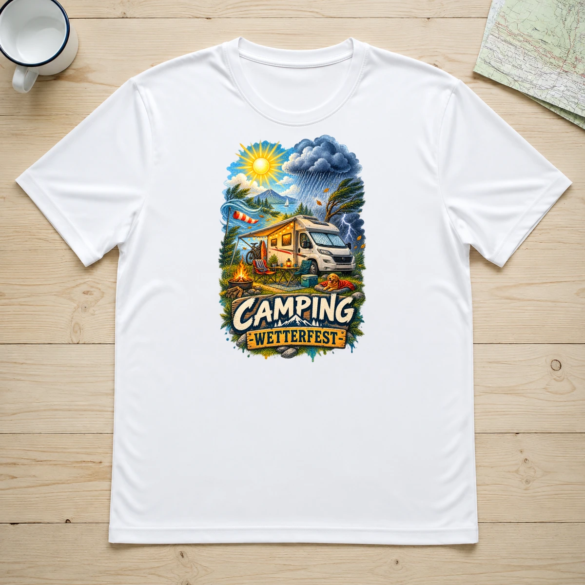 Camping Wetterfest T-Shirt Sublimation | Marketing-MV