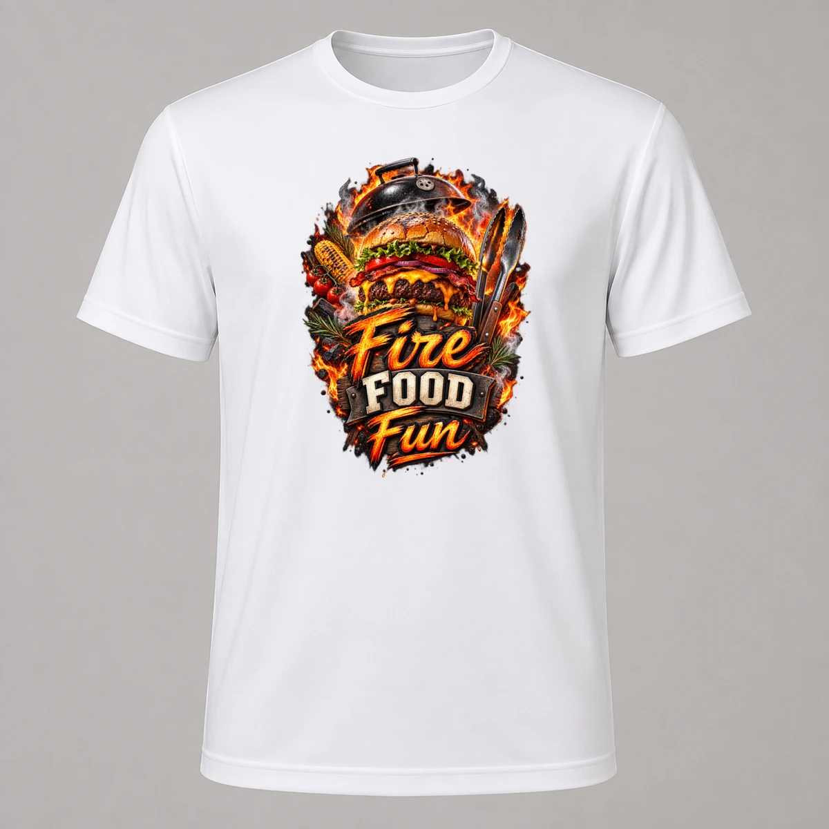 Fire Food Fun T-Shirt Sublimation | Marketing-MV