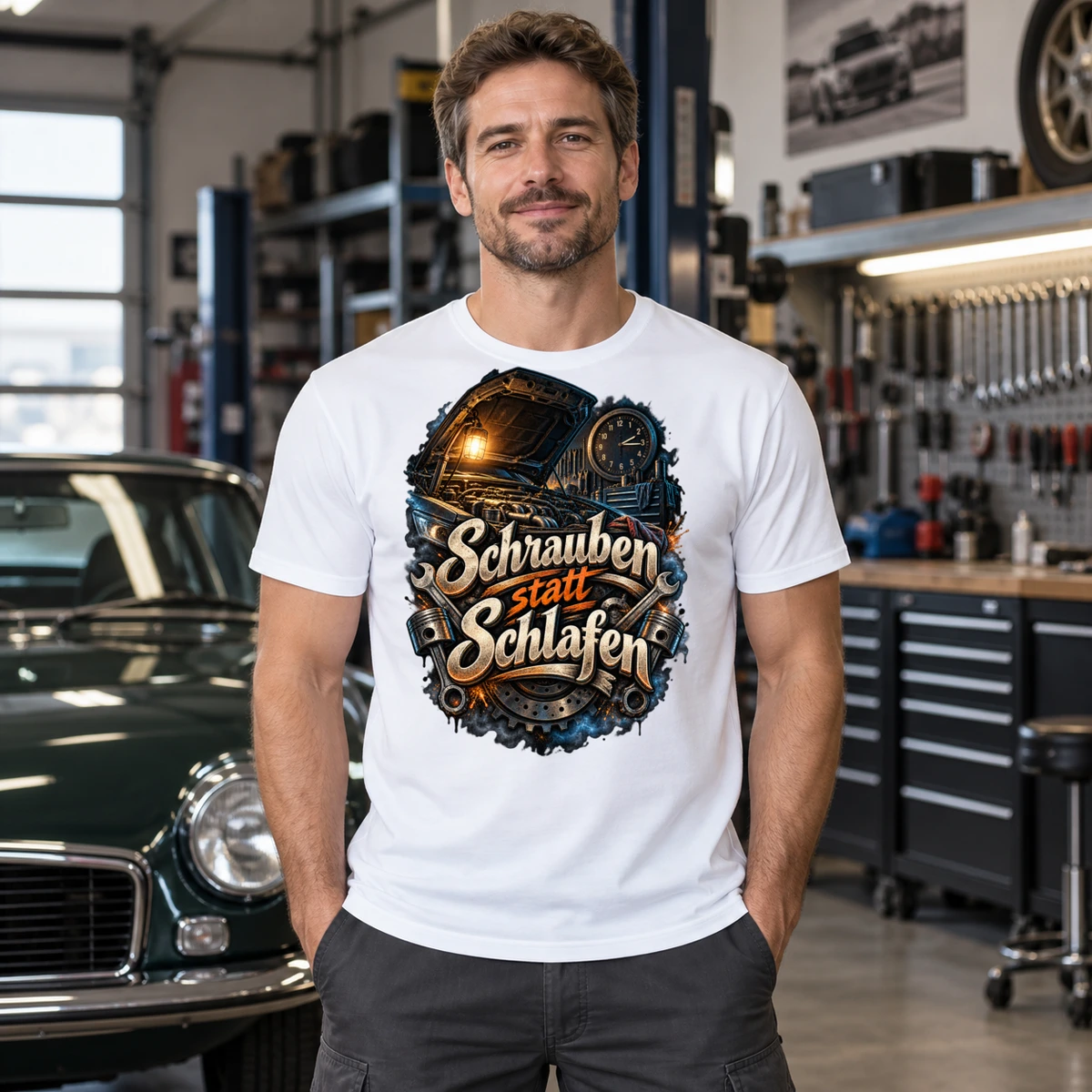 Schrauben statt Schlafen T-Shirt Sublimation | Marketing-MV