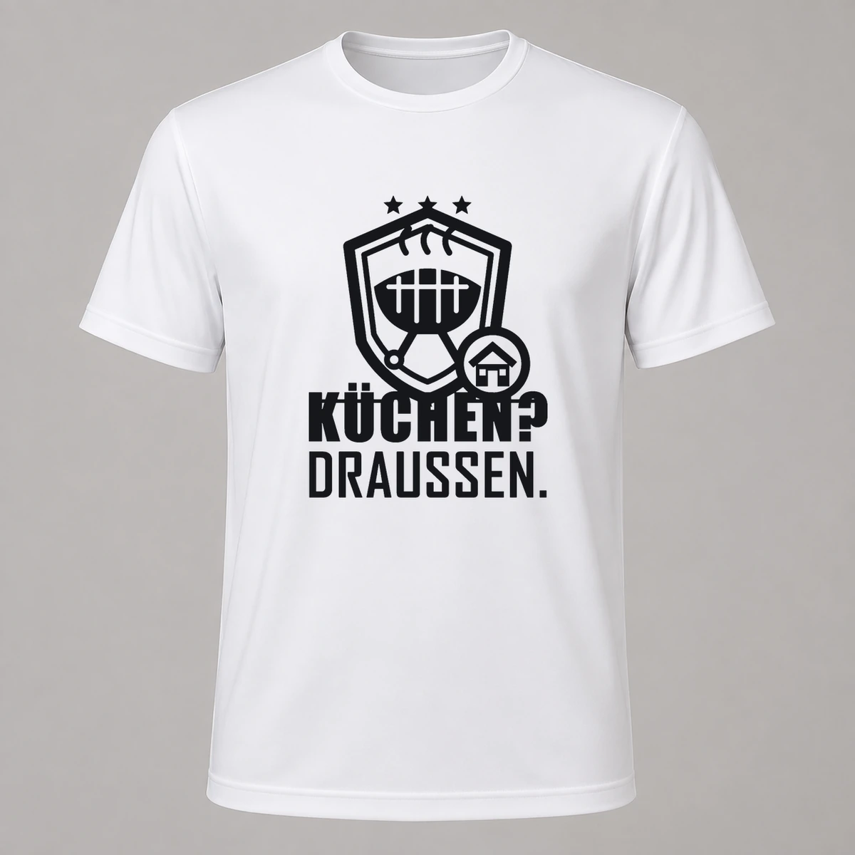 Kuechen draussen T-Shirt Flexdruck | Marketing-MV