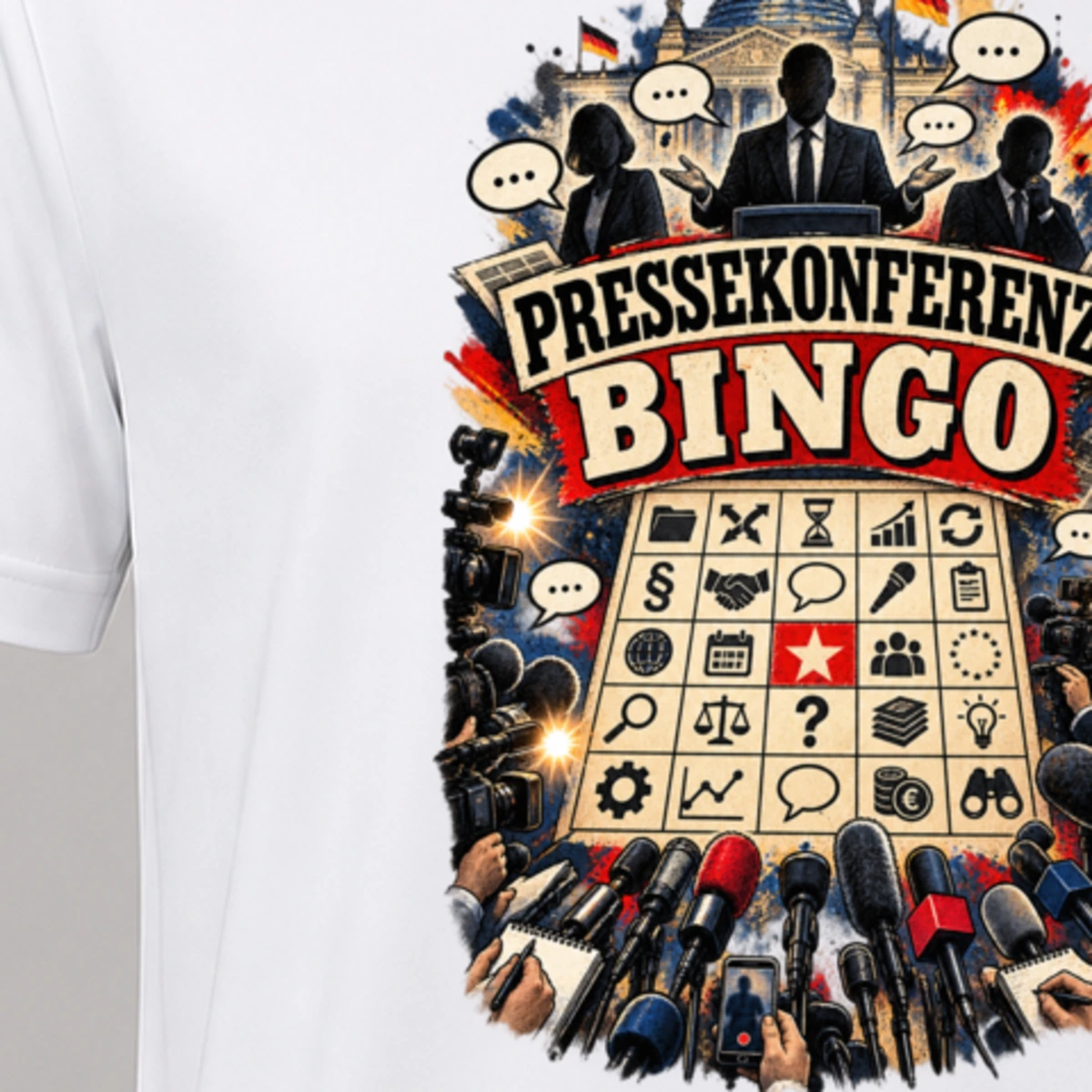 Pressekonferenz Bingo T-Shirt Sublimation | Marketing-MV