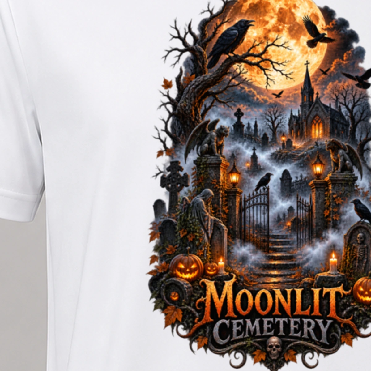 Moonlit Cemetery T-Shirt Sublimation | Marketing-MV