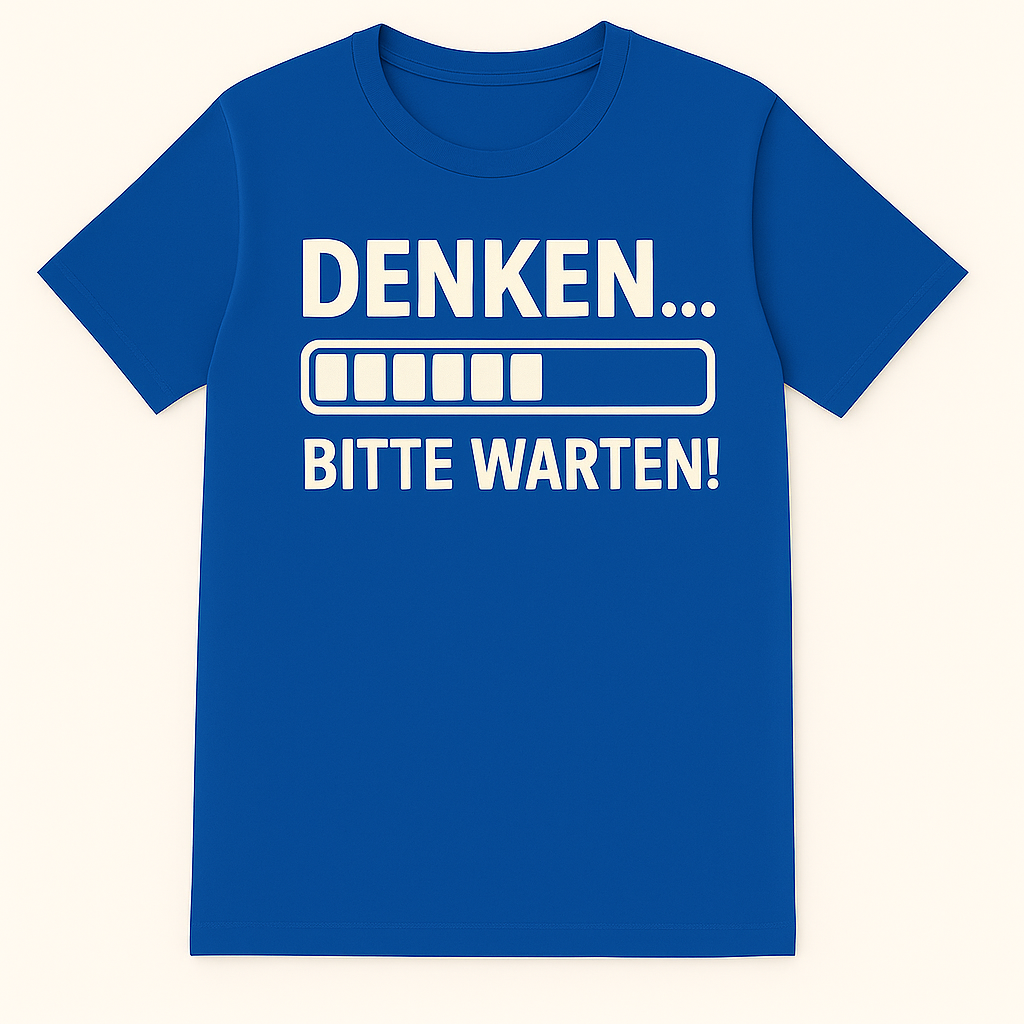 Denken… Bitte warten! – Fun Shirt by Marketing-MV.com