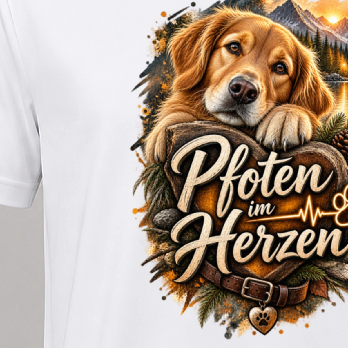 Pfoten im Herzen T-Shirt Sublimation | Marketing-MV