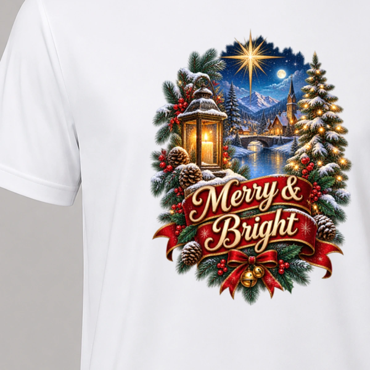 Merry & Bright T-Shirt Sublimation | Marketing-MV